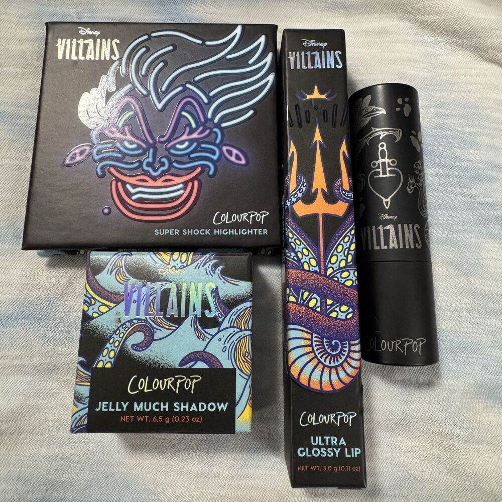 ColourPop Disney Villains Ursula Makeup Bundle - Discontinued - New